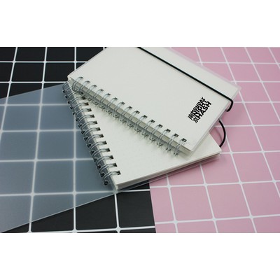 Hiqh Quality Matte Finish Clear PP Cover Spiral Notebook With Elastic String