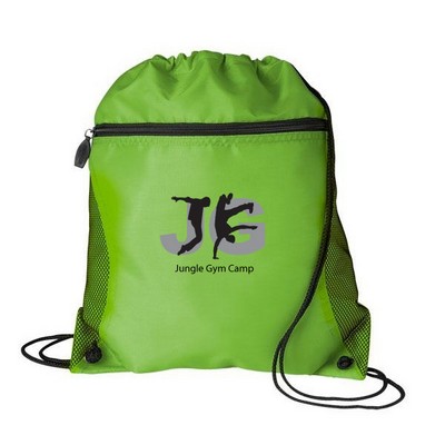 Mesh Pocket Drawstring Backpack