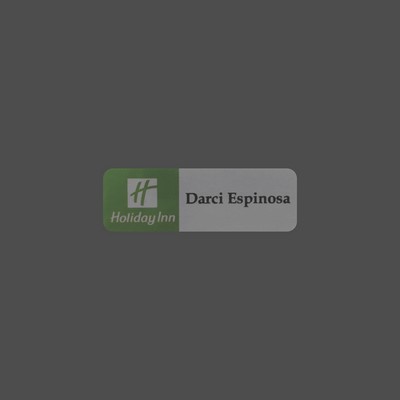 Silver Metal Full Color Process Name Badge (1"x3")
