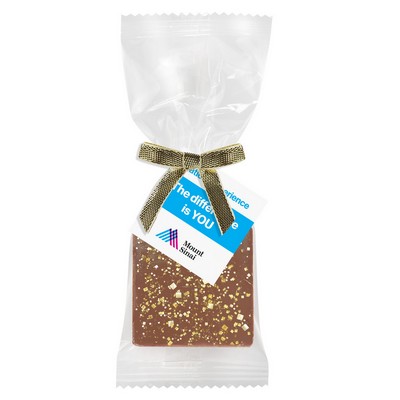 Bite Size Belgian Chocolate Square Gift Bag - Gold Flakes