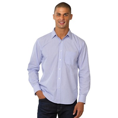 Men's Untucked Striped Poplin Shirt