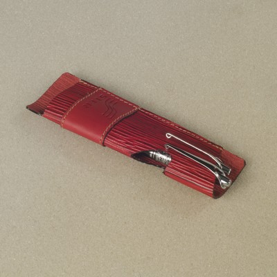 Unisex Dual Pen Leather Pen Case (6.1"x1.97")