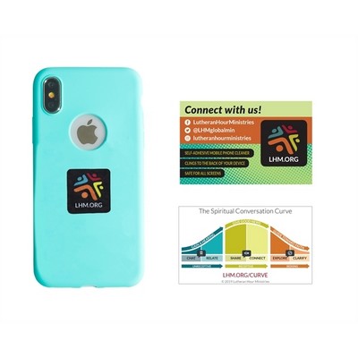 Microfiber Cloth Cling Screen Cleaner Business Card in Cello Bag