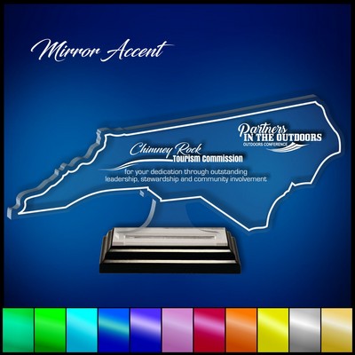 10" North Carolina Clear Acrylic Award with Mirror Accent