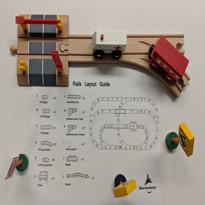 60 pc Ocean Train Set in a Plastic Tub.