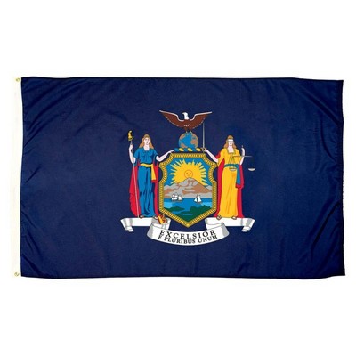 New York Indoor Parade Flag w/Pole Hem And Fringe (4'x6')