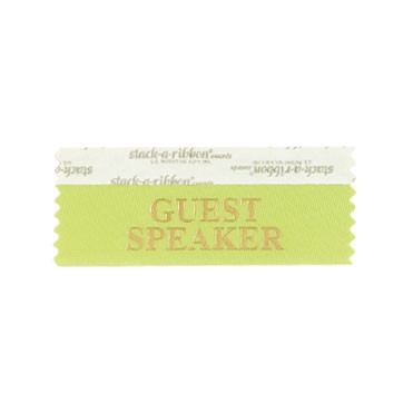 Guest Speaker Stk A Rbn Lt. Green Rbn Gold Imprint