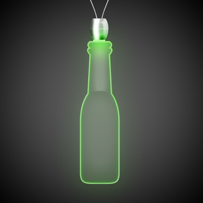 24" Green Round Bottle Light-Up Pendant Necklace(Laser Engraved)