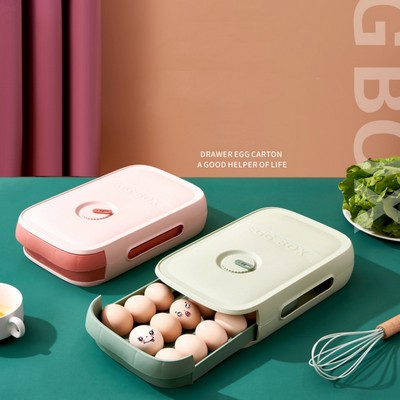 Kitchen Fridge Plastic Eggs Storage Tray With Drawer