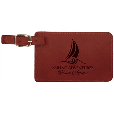 4 1/4" x 2 3/4" Rose Leatherette Luggage Tag