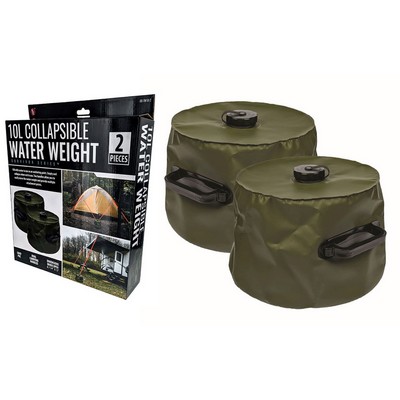 2 Piece Set 10L Collapsible Water Tent Weight w/Dual Handle