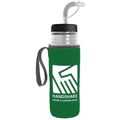 Garyline® Lifeguard Bottle with Straw Lid and Insulated Caddy - 24 oz.