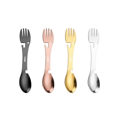 5" 1 Outdoor Camping Stainless Steel Multifunction Spoon Fork
