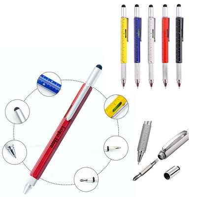 6" 1 Multitool Pen With Level Ruler