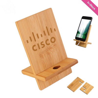 Bamboo Portable Cell Phone Stand for Desk