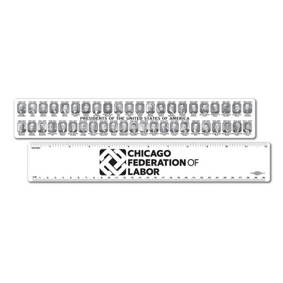 12" Black & White Presidential Vinyl Ruler