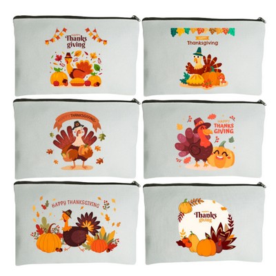 Thanksgiving Day Canvas Makeup Bags