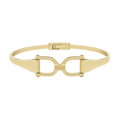 Fossil Heritage D-Link Gold-Tone Stainless Steel Bangle Bracelet