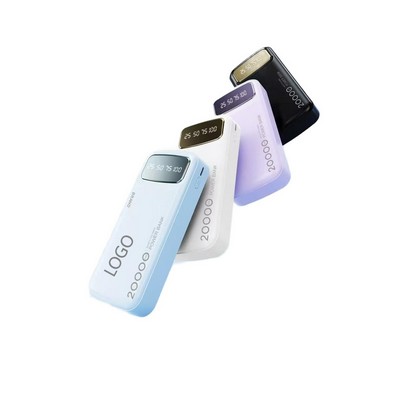 20000mAh Slim Portable Charger with LCD Display & Built-in Cables