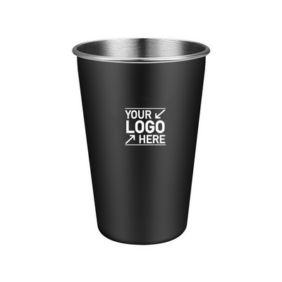 16oz Black Single Wall Camping Mug