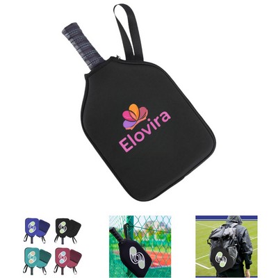Neoprene Pickleball Paddle Cover with Mesh Pocket and Handle Strap