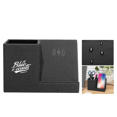 10W Fast Wireless Charger with Desk Organizer