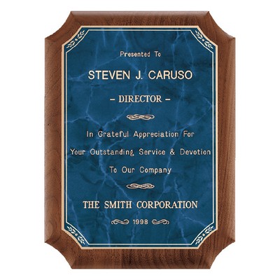 American Walnut Plaque with Marble Plate