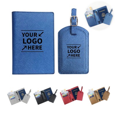 Multifunctional PU Leather Passport Holder Luggage Tag Set