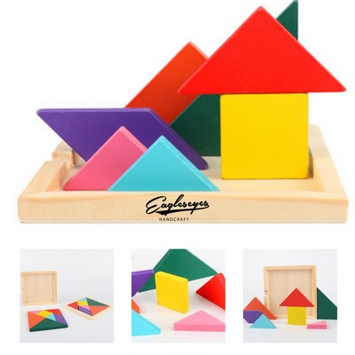 Biodegradable Wooden Tangram Brain Teaser Puzzle Toy