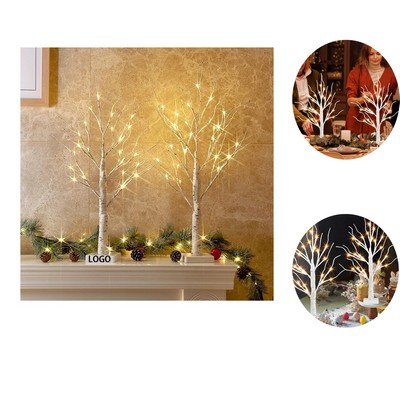 2' LED Birch Tree Christmas Decor