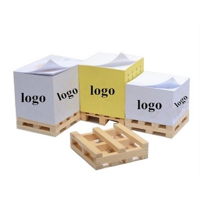 Note Pad with Wood Pallet Cube