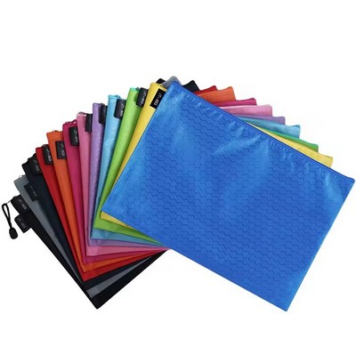 A4 Oxford Ball Pattern Zipper File Folder Bag