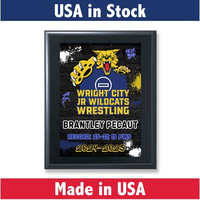 Solid Black Wood Award Plaque with UV Printed Direct to Wood-5x7