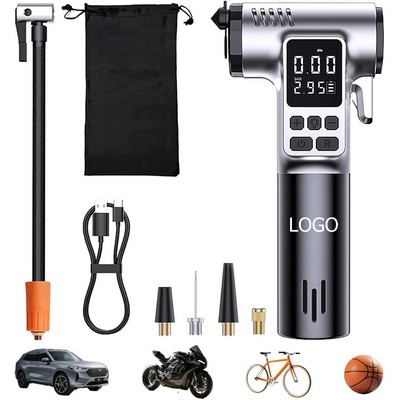 Tire Inflator Portable Air Compressor with LED Light Safety Hammer Seatbelt Cutter