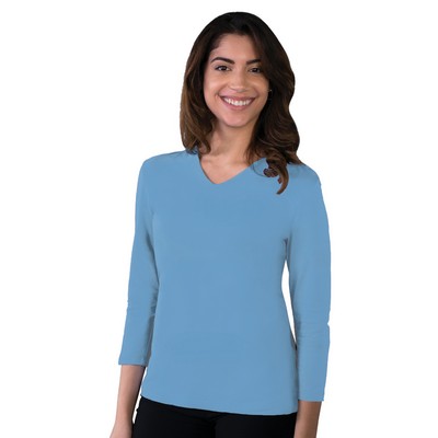 Blue Generation - Women's Pocketless 3/4-Sleeve V-Neck Tee