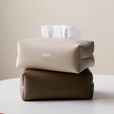 PU Leather Tissue Box Living Room Light Luxury Home Decorative Tissue Dispenser