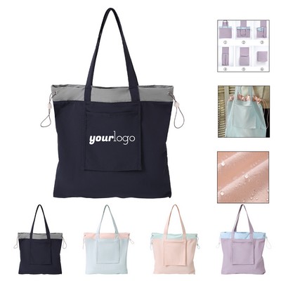 Nylon Drawstring Shopping Tote