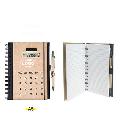 Spiral Notebook Calculator With Pen