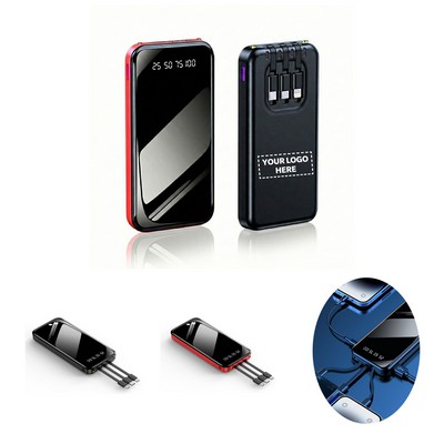 Fast Charging Power Bank with Built-In Cables (10,000 mAh)