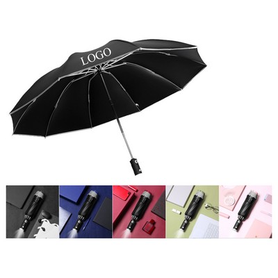 Triple Fold Automatic LED Reverse Umbrella