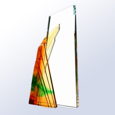 Amber Geode Art Glass Award, 8 3/4"H