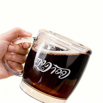 Double Wall Thickened Plastic Cooling Beer Mug with Freezer Gel, Insulated Cold Drink Cup