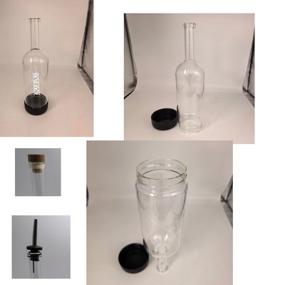 Bottom-Removable Empty Whisky Bottle