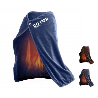 Electric Flannel Blanket Heating Shawl Washable USB Winter