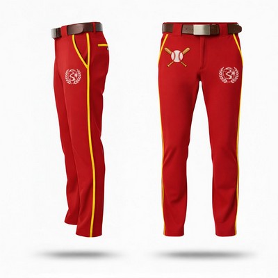 South Korea Silk Baseball Pants With Piping & Contrast Pockets 320GSM
