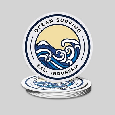 Custom Round Pulpboard Coaster - Printed Glossy - 4" Dia x 60 pt