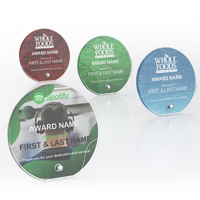 Circle Acrylic Award with Pin Stand