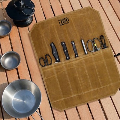 Chef Camping Portable Wet Wax Canvas Knife Storage Bag
