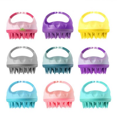 Silicone Hair Scalp Shampoo Massage Brush Bath Scrubber