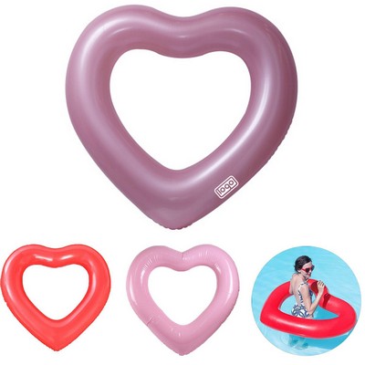 Thickened PVC Adult Heart-Shaped Inflatable Swimming Ring